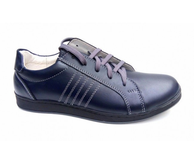 Pantofi barbati sport din piele naturala bleumarin ADTIMBL