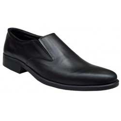 Pantofi barbati, eleganti, din piele naturala, cu elastic, Negru, ADY3NEL