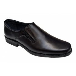 Pantofi barbati, eleganti, din piele naturala, cu elastic, Negru, ADYNEL