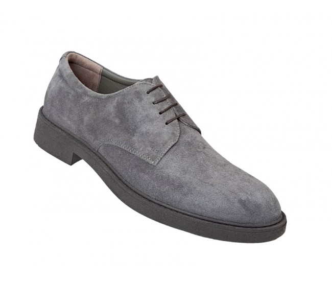 Pantofi barbati, casual, piele naturala intoarsa, ALEXANDER - AREZO GRI VEL