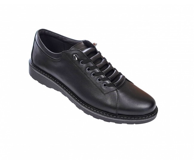 Pantofi barbati sport din piele naturala, Negru, CIUCALETI SHOES - ASEN