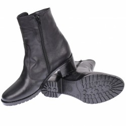 Ghete dama, casual, din piele naturala, cu fermoar, negre, imblanite - B3N Ghete dama, casual, din piele naturala, cu fermoar, negre, imblanite - B3N