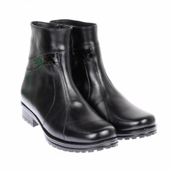 Ghete dama, casual, din piele naturala, cu fermoar, negre, imblanite - B5N Ghete dama, casual, din piele naturala, cu fermoar, negre, imblanite - B5N