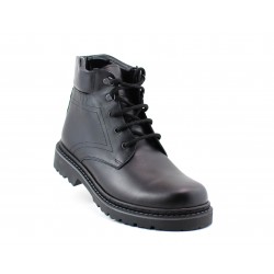 Bocanci barbati scurti din piele naturala imblaniti model iarna BOC320GKR