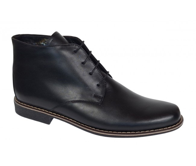 Ghete barbati casual din piele naturala de culoare neagra BONDSN