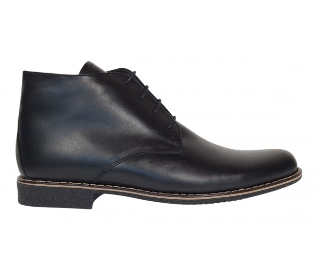 Ghete barbati casual din piele naturala de culoare neagra BONDSN