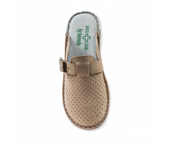 Saboti medicali femei,TAN din piele naturala , Med-Line BR128TAN