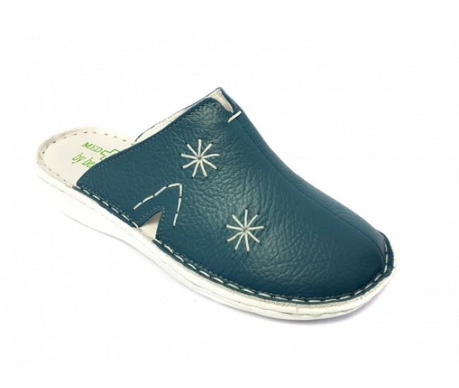 Saboti medicali dama din piele naturala de culoare verde Med-Line BR298VERDE