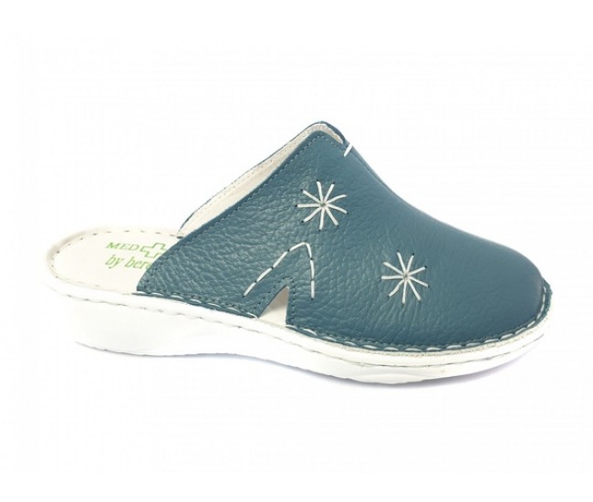 Saboti medicali dama din piele naturala de culoare verde Med-Line BR298VERDE