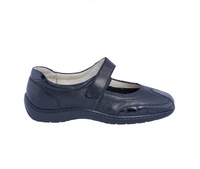 Pantofi dama medicali din piele naturala, ultra confort MED+LINE , BRD214NCR Negru Crocco