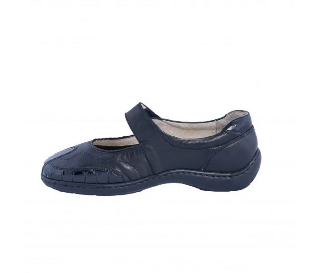 Pantofi dama medicali din piele naturala, ultra confort MED+LINE , BRD214NCR Negru Crocco