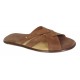 Papuci barbati din piele naturala maro bufu - BRD312MB