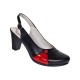 Pantofi dama eleganti slingback negru-rosu cu toc gros – design modern si confort 