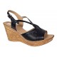 Sandale dama negre din piele naturala cu platforme de 8cm BVS45N