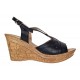 Sandale dama negre din piele naturala cu platforme de 8cm BVS45N