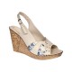 Sandale dama din piele naturala cu platforme de 10cm Bej Blue Floral BVS47BXF