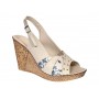 Sandale dama din piele naturala cu platforme de 10cm Bej Blue Floral BVS47BXF