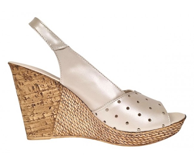 Sandale dama din piele naturala cu platforme de 10cm Bej Verde Floral BVS47BXV