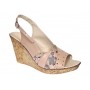 Sandale dama din piele naturala cu platforme de 10cm Bej Floral BVS47XCON
