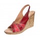 Sandale dama din piele naturala cu platforme de 10cm Rosu BVS47XR