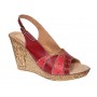 Sandale dama din piele naturala cu platforme de 10cm Rosu BVS47XR