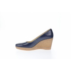 Oferta marimea 40 -  Pantofi dama, casual, bleumarin, din piele naturala, cu platforma de 7 cm Mara - LP3550BL
