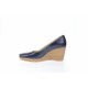 Oferta marimea 37, 41 -  Pantofi dama, casual, bleumarin, din piele naturala, cu platforma de 7 cm Mara - LP3550BL