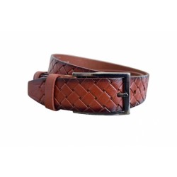 Curea barbati, casual, eleganta, din piele naturala, cusatura, maro - CK107M