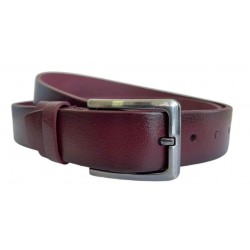 Curea barbati, casual, eleganta, din piele naturala, cusatura, Bordo 3.5cm - CK109VIS