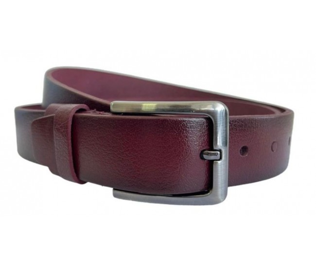 Curea barbati, casual, eleganta, din piele naturala, cusatura, Bordo 3.5cm - CK109VIS