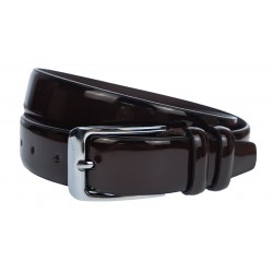 Curea barbati, eleganta, latime 3.5cm, Maro brun, LAC, piele eco - CK1129M