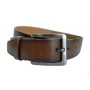 Curea barbati, casual, eleganta, din piele naturala, cusatura, maro, latime 4 cm - CK118M