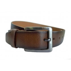 Curea barbati, casual, eleganta, din piele naturala, cusatura, maro, latime 4.5cm - CK119M