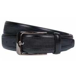 Curea barbati, eleganta pentru costum, latime 3.5cm, NEGRU, piele eco - CK127N