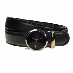 Curea barbati, casual-eleganta, din piele ecologica, latime 3.5 cm, negru - CK148N