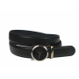 Curea barbati, casual-eleganta, din piele ecologica, latime 3.5 cm, negru - CK165N