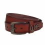 Curea barbati, casual-eleganta, din piele ecologica, latime 3.5 cm, maro - CK180M