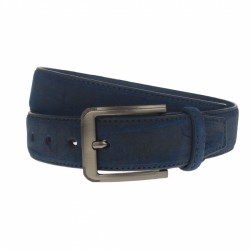 Curea barbati, casual-eleganta, din piele ecologica, latime 3.5 cm, albastru - CK189BLUE