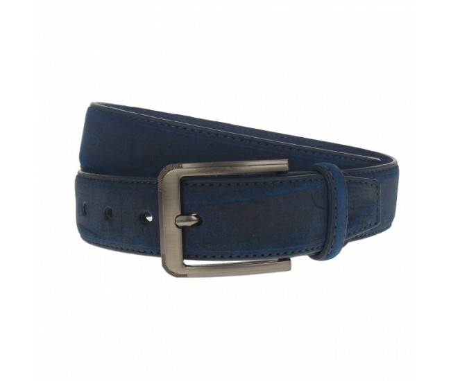 Curea barbati, casual-eleganta, din piele ecologica, latime 3.5 cm, albastru - CK189BLUE