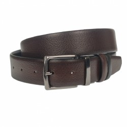 Curea barbati, casual-eleganta, din piele ecologica premium, latime 3.5 cm, maro inchis - CK196M