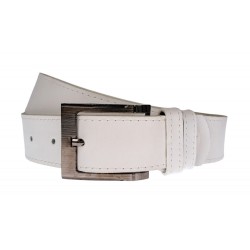 Curea barbati, casual, eleganta, din piele naturala latime 4 cm, Alb - CK205A
