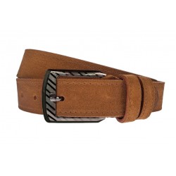 Curea barbati, eleganta pentru costum, din piele naturala (intoarsa), latime 3 cm, Maro - CK207M