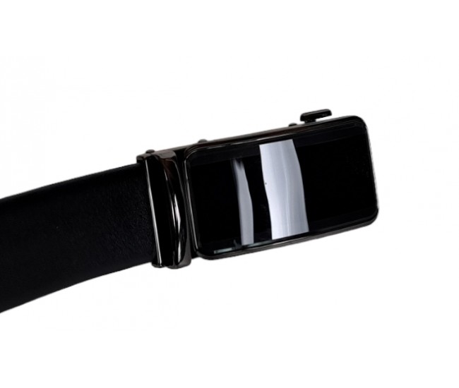 Curea eleganta barbati pentru costum, catarama metalica fara ac, latime 3.5 cm, lungime reglabila, negru - CK216N