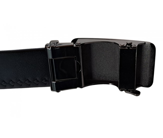 Curea eleganta barbati pentru costum, catarama metalica fara ac, latime 3.5 cm, lungime reglabila, negru - CK216N