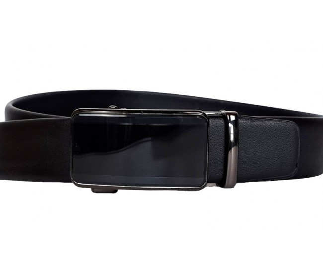 Curea eleganta barbati pentru costum, catarama metalica fara ac, latime 3.5 cm, lungime reglabila, negru - CK216N