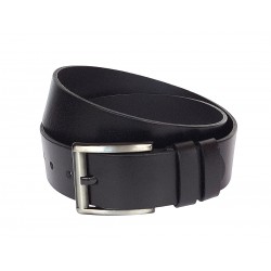 Curea barbati pentru jeans, catarama metalica, latime 4.5 cm, negru, piele naturala - CK219N