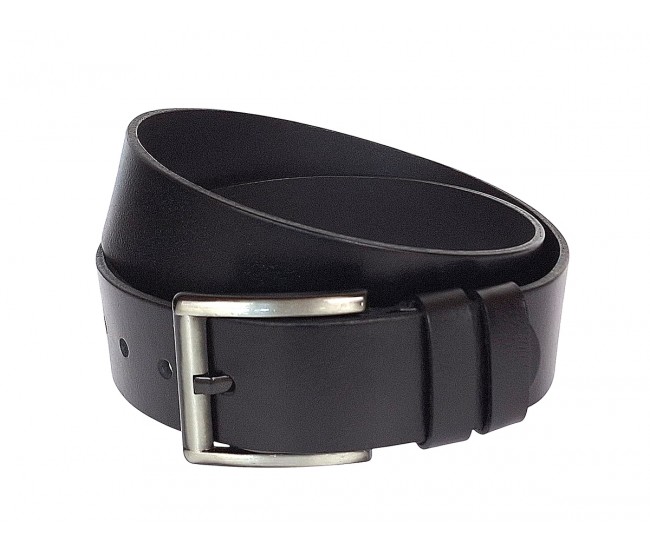 Curea barbati pentru jeans, catarama metalica, latime 4.5 cm, negru, piele naturala - CK219N