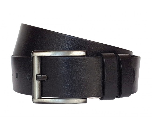 Curea barbati pentru jeans, catarama metalica, latime 4.5 cm, negru, piele naturala - CK219N