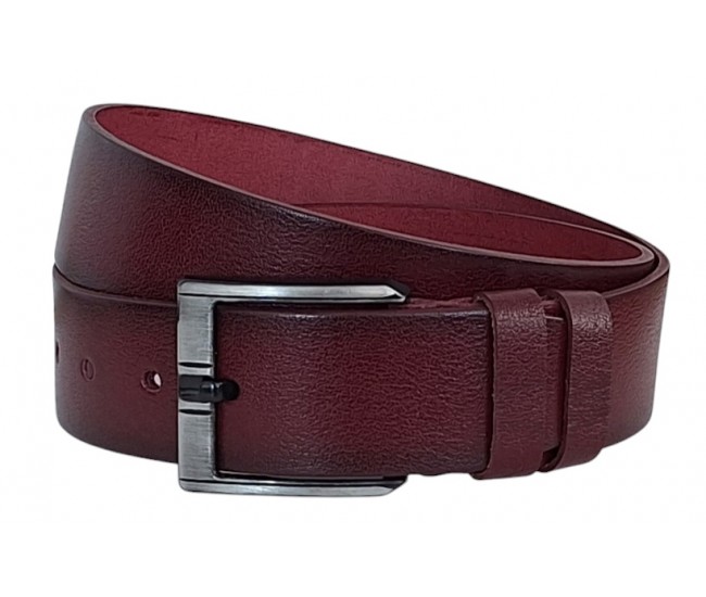 Curea din piele naturala pentru barbati latime 4.5 cm, Bordeaux - CK219VIS