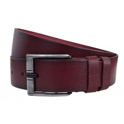 Curea din piele naturala pentru barbati latime 4.5 cm, Bordeaux - CK219VIS